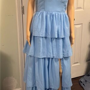 Light Blue Tiered sleeveless Dress